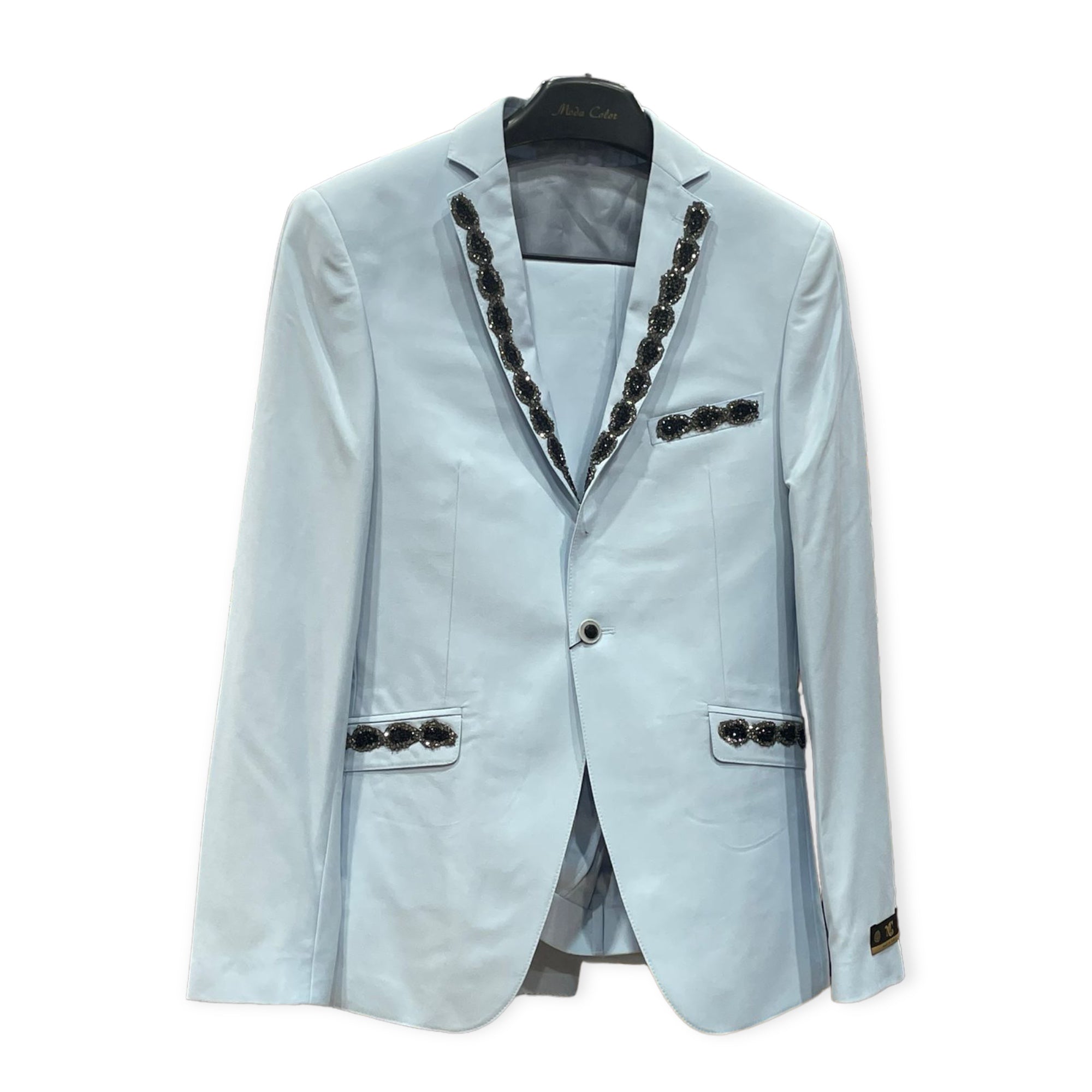 MODA COLOR: Embellished 3pc Tuxedo